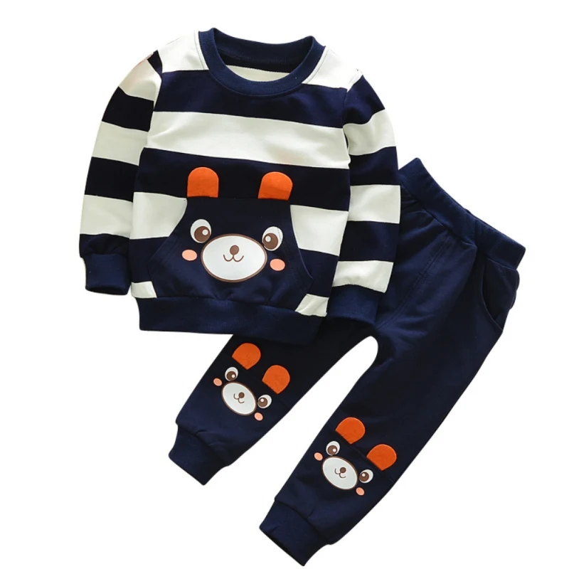 2017 Spring Outfits Bear Kids Clothes Baby Boys Clothing Set Toddler Boy Clothing Boutique Kids Boys Costume  2pcs