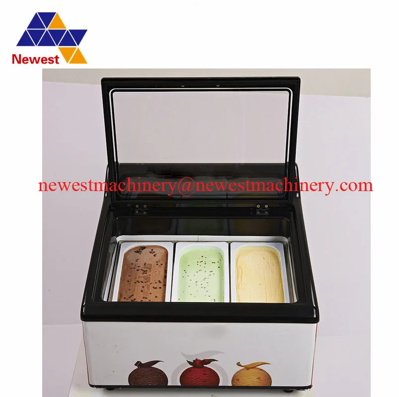 Small Top Table Mini Ice Cream Showcase Gelato Freezer Ice Cream
