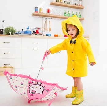 

Korean Students Raincoat Children Rain Coat Kids Boys and Girls Fashion Poncho Waterproof Rainwear Rain Jacket S-XXL 3 Colors
