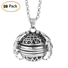 10x украшения круглый кулон ожерелье интерьерные Аксессуары Магия 4 фото памяти Крылья Ангела флэш альбом коробка ювелирные изделия медальон 19May7