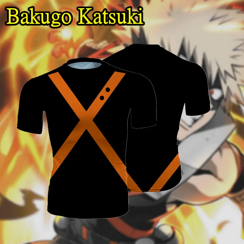 Мой герой Academy bakugou katsuki All Might косплей мультфильм с цифровым 3d рисунком футболка
