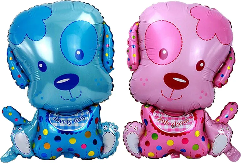 APRICOT 1PCS Foil Balloons Lovely Pink Blue Dog Shape Party Wedding