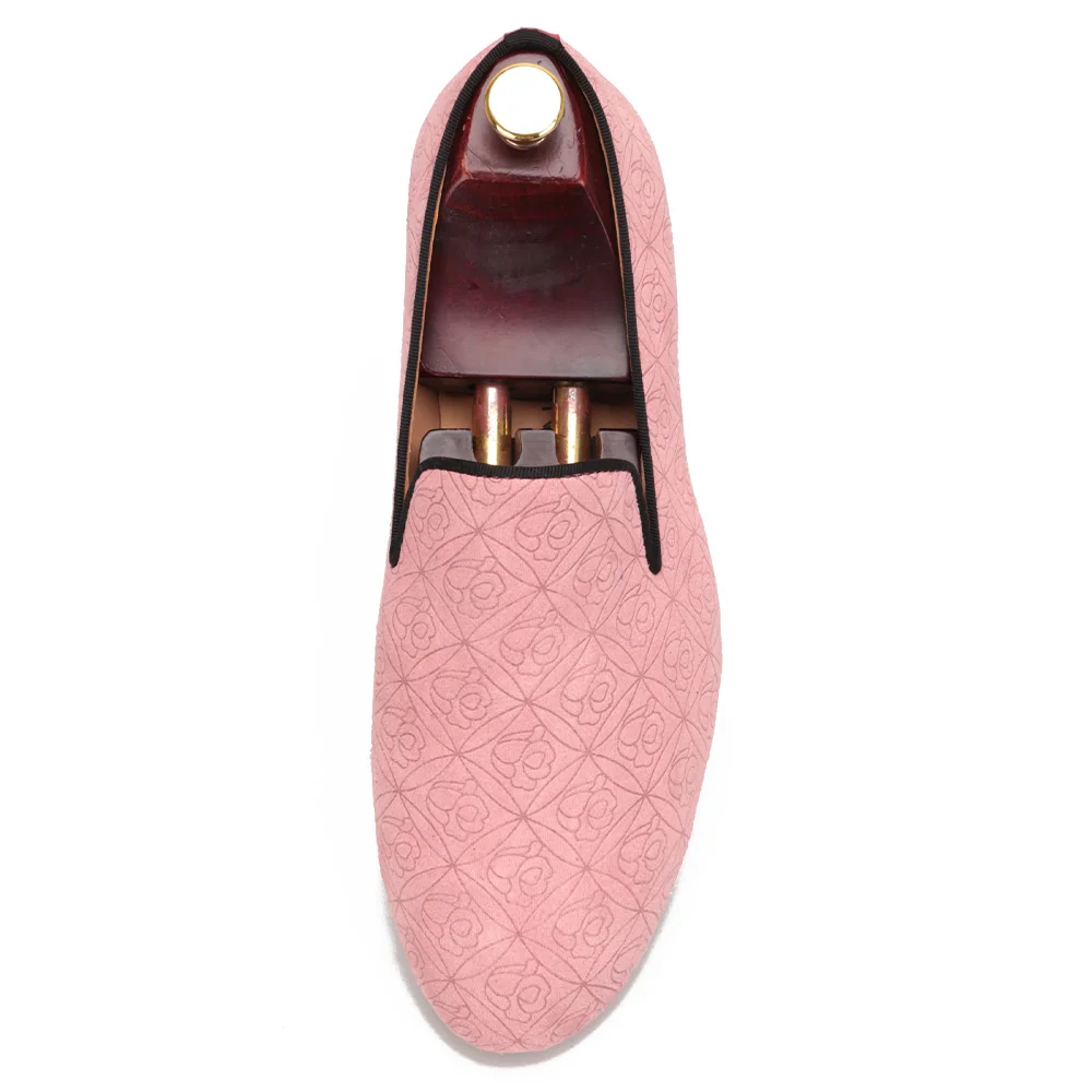 Boda Suela Impresión Rosado Del Rosa Hombres Llegada Fumadores Color La Cuero Zapatos Mano Hechos Con Nueva Slipper Los A De Floral Terciopelo Lujoso qATwHfwn