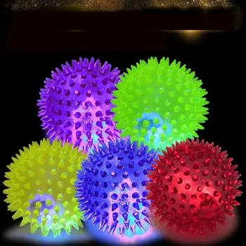 

Toy Flashing Spike Ball Puppy Play Interactive Dog Glow Ball Toy Dogs Pets Toys Flashing Light Pet Hedgehog Rubber Supplies