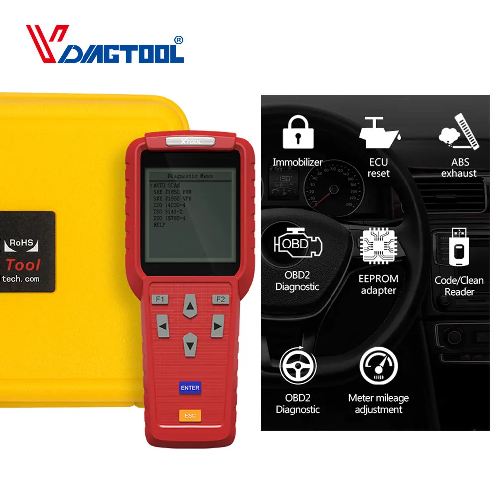 

XTOOL X100 Pro 2 OBD2 Auto Key Programmer/Mileage adjustment Including EEPROM Code Reader Free Update Multi-language support