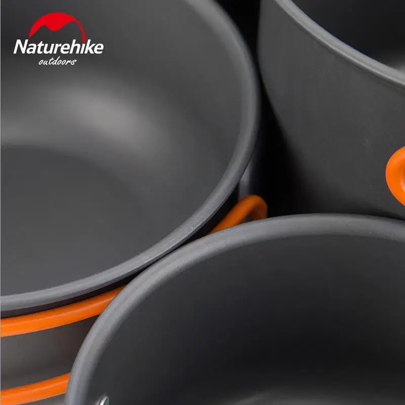 Naturehike al aire libre de cocina vajilla utensilios Camping ollas sartenes senderismo Picnic utensilios de cocina vajilla Picnic tazón olla Pan conjunto