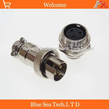 

3 Pin 16mm male&female Wire Panel Connector,GX16 Plug for aviation,computer ect.reversed assembling type ,circular connector