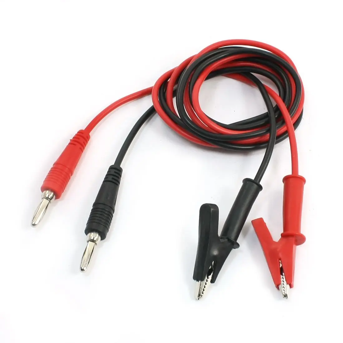 

1M Long Alligator Clip to Banana Plug Test Cable Pair for Multimeter