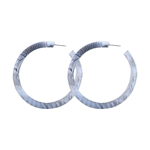 Новые Модные цветные круглые серьги-кольца с геометрическим узором для женщин, простые акриловые массивные серьги для женщин, ювелирные изделия для праздника - Окраска металла: Gray