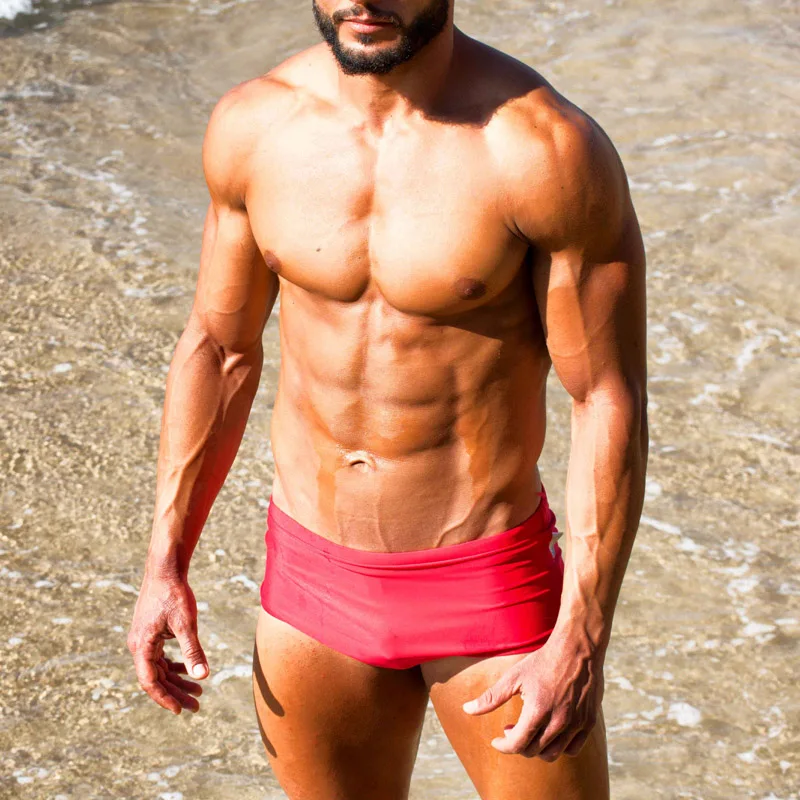 Men Swimwear Swimming Bikini Briefs Boxer Shorts Trunks Gay Pouch Solid