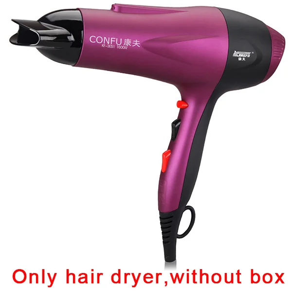 Высокое качество Confu Brand1600W Hairdyer портативный Дорожный фен для укладки инструменты домашний Фен - Цвет: without box