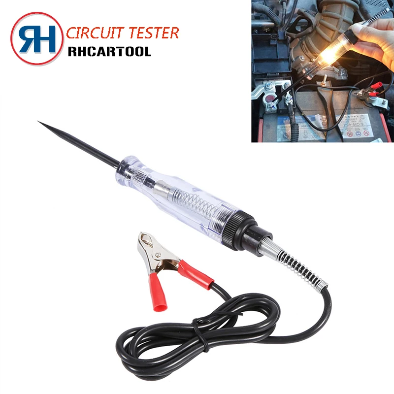 

2018 Auto 6V 12V 24V DC Car Truck Voltage Circuit Tester Car Test VoltMet Long Probe Pen Light Bulb Automobile Maintenance Tools