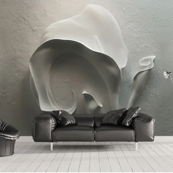 

Photo Wall Paper Mural 3D Embossed Gray Stone Flowers Wall Painting Home Decor Wall Papers Self Adhesive Vinyl / Silk Wallpaper