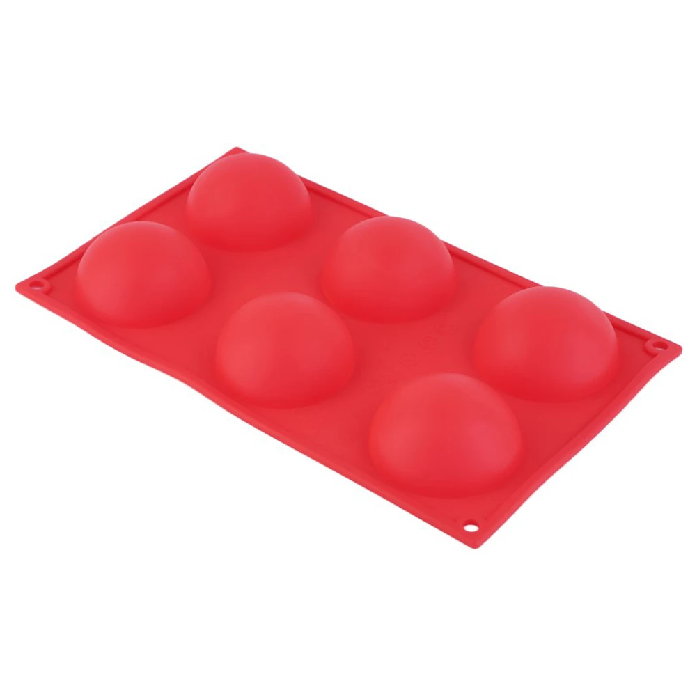 1Pc 6x Half Ball Round Chocolate Cake Candy Soap Mold Flexible Silicone Mould (4)