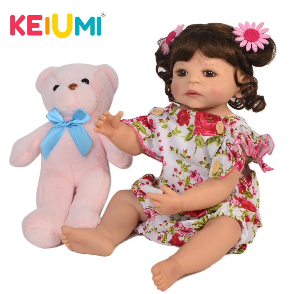 Реалистичные куклы Reborn KEIUMI 22 дюйма новорожденный малыш Милая принцесса Детские