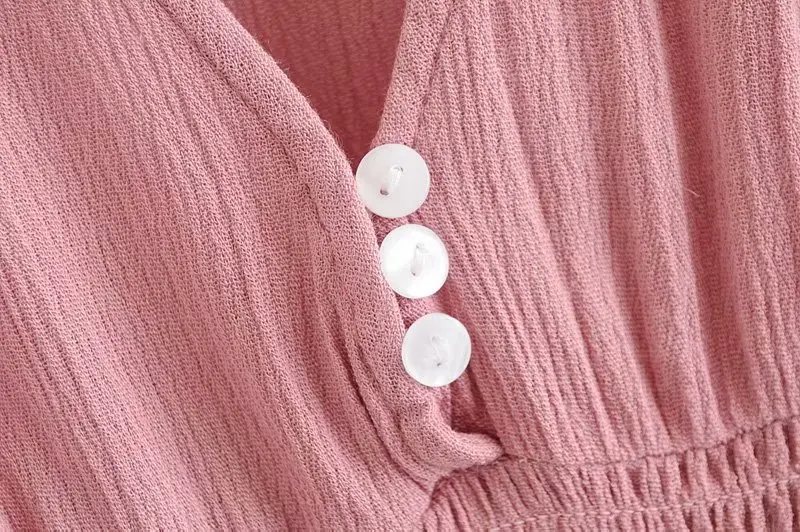 Повседневные женские топы и блузки на тонких пуговицах Blusa Feminina Pink Crop blusas mujer de moda