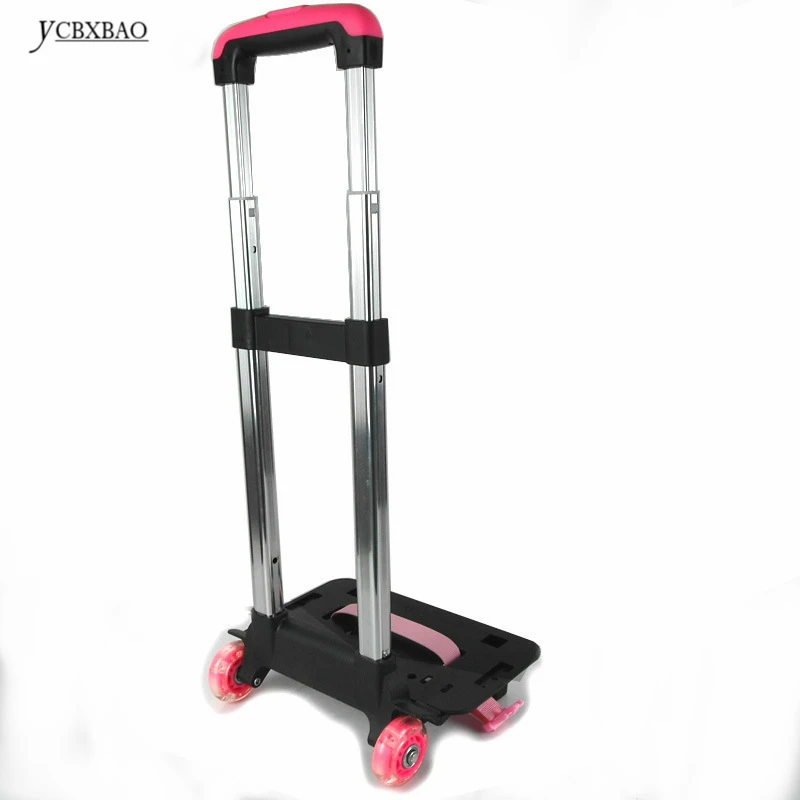 

YCBXBAO Folding Pulling Rod Bracket Rolling Cart Trolley School Bags Parts Kids Cartoon Two wheels Trolley