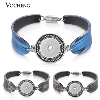

10PCS/Lot Acrylic Bracelet Vocheng Ginger Snap Button Interchangeable Jewelry Fit 18mm Charms Magnet Clasp 3 Colors NN-563*10