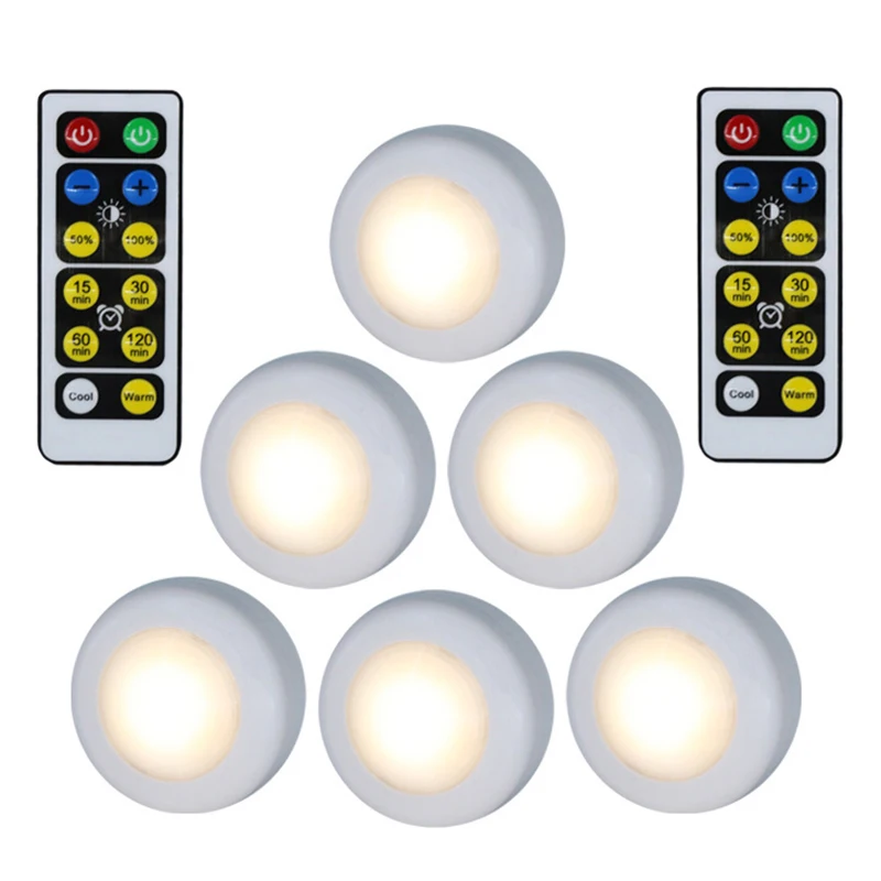 3 Вт Настенный светильник для шкафа с беспроводной регулируемой яркостью сенсорный светодиодный светильник для кухонных шкафов для кухонного шкафа светильник в шкаф лестничный светильник s - Цвет: 6 lamp 2 controller
