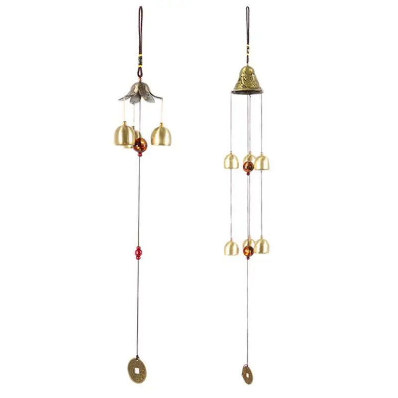 Медные колокольчики из сплава Lucky Gold Wind Chimes сад антикварное украшение для дома окно колокольчики