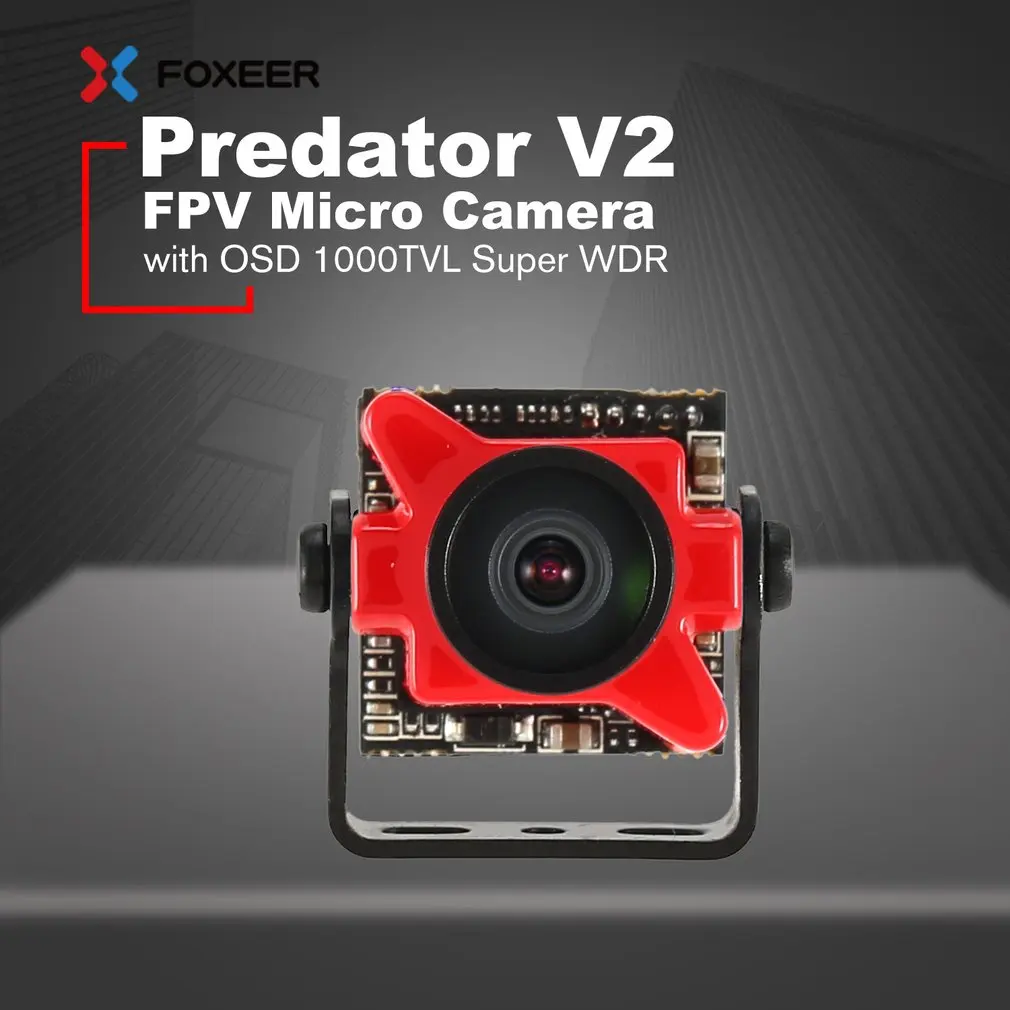 

Foxeer Predator V2 FPV Micro Camera CMOS NTSC Cam with 1.8mm OSD 1000TVL Super WDR for RC Racing Drone Quadcopter DIY