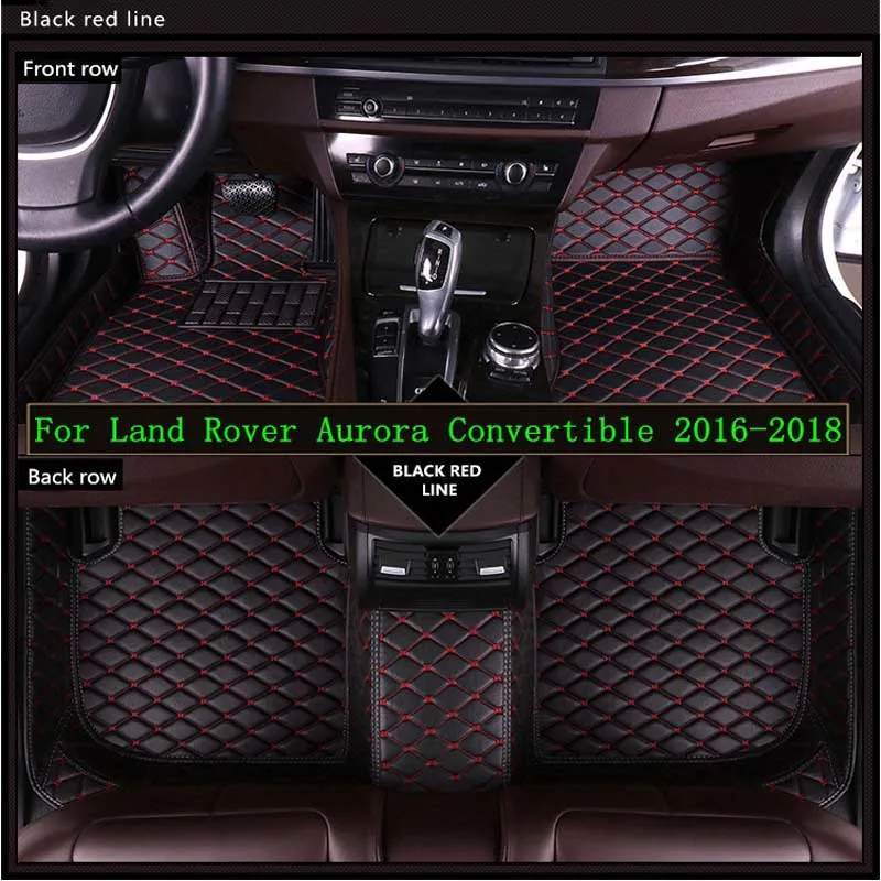 

Leather Car Floor Mats For Land Rover Aurora Convertible 2016-2018 Custom Auto Foot Pad Automobile Carpet Cover Waterproof Mat