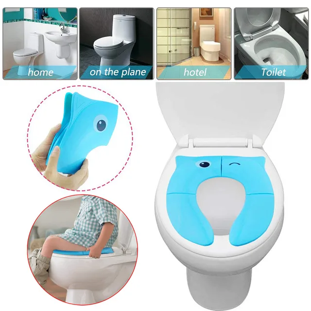 Foldable Plastic Potty Training Seat Cover Toddler Toilet Seat Adapter Baby Comfort Potty