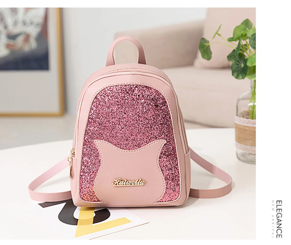 Girl's Small Backpack Brand Fashion Shining Sequin Shoulder Bag Women Multi-Function Mini Back pack for Teenage Girls Kids