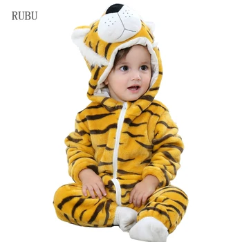 

Winter New Born Baby Clothes Romper Baby Jumpsuit Animal Hooded Stich Tiger Cotumes Girls Boys Overalls Infant Clothing Pajamas