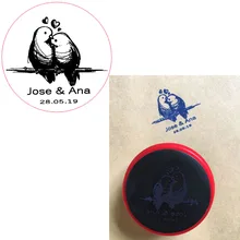 Персонализированная Самостоятельная Заправка чернилами Свадебная Печать 40 мм круглая таможенная печать имя и дата для свадебного приглашения