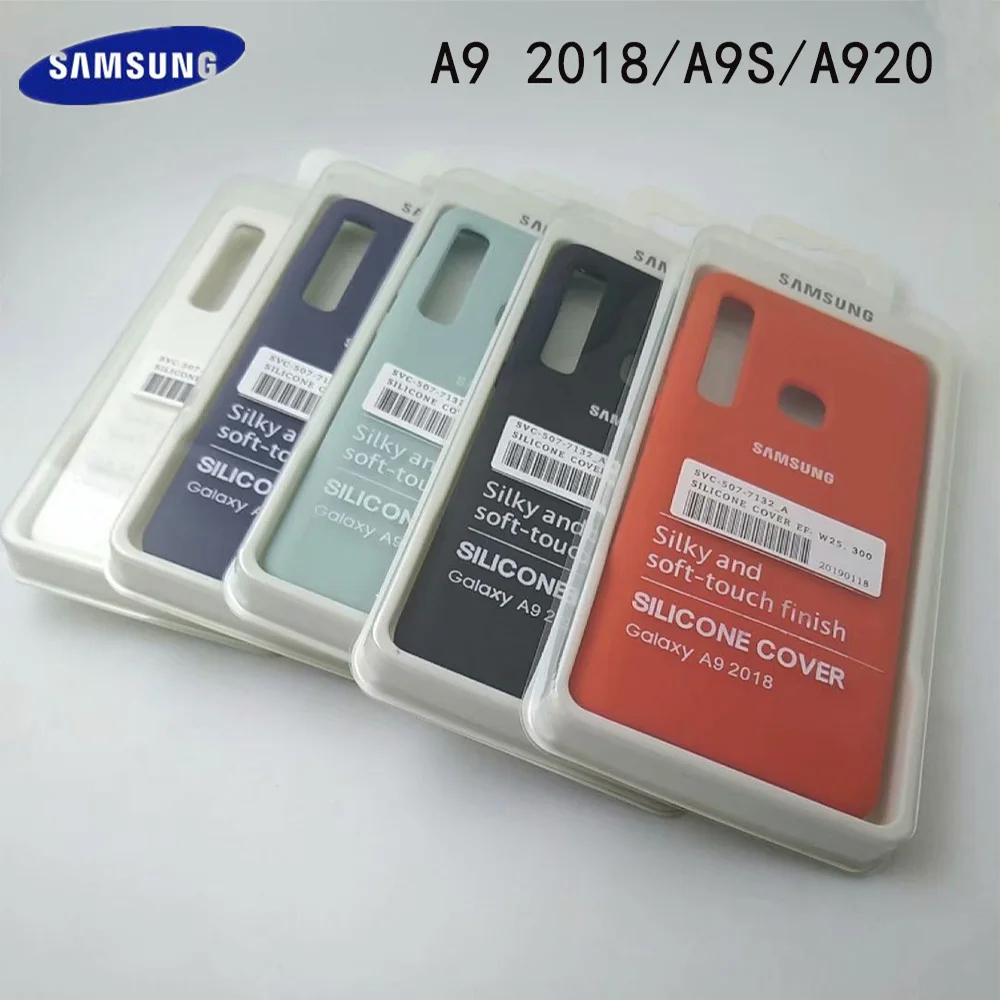 

100% Original Silky Liquid Silicone Cover Soft-Touch Finish Back Protective Case For Samsung GalaxyA9 2018/A920/A9S With Packing