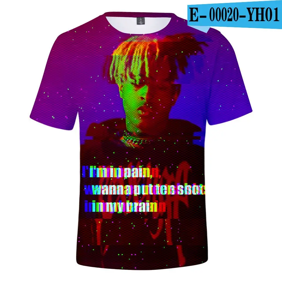 Xxxtentacion/3D футболки, летние футболки с короткими рукавами, детский музыкальный рэппер, футболки для мальчиков и девочек, xxxtentacion, 3D футболки, одежда - Цвет: color at picture