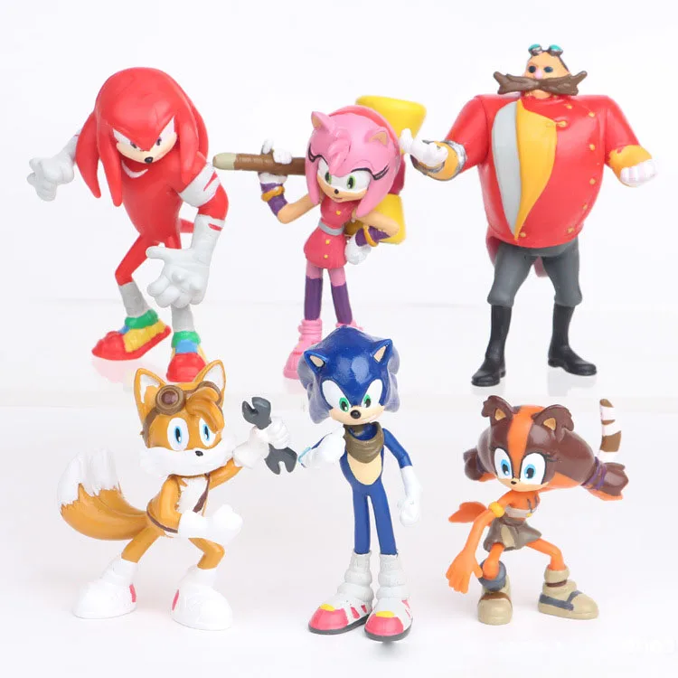 

1 Set Action Figure Super Sonic The Hedgehog Tails Metal Sonic Knuffel Amy Figure PVC Model Toys Kids Birthday Cake Figurine Toy