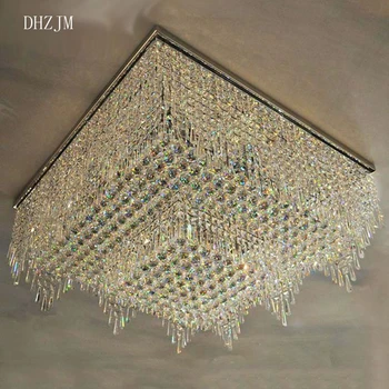 

Free shipping FOR DHL luxury modern crystal chandelier for living room L80*W80*H30cm squre lustres de cristal for home