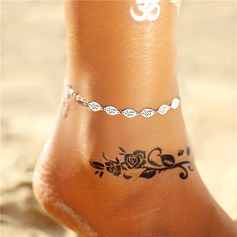 Boho Multilayer Turtle Shell Beads Anklets For Women Moon Sun Vintage Beach Rope Ankle Bracelet on Leg Summer Foot Jewelry