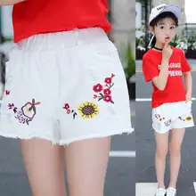 Детские шорты с цветочным принтом; коллекция года; Корейская версия; сезон лето; новые детские джинсы с рисунком