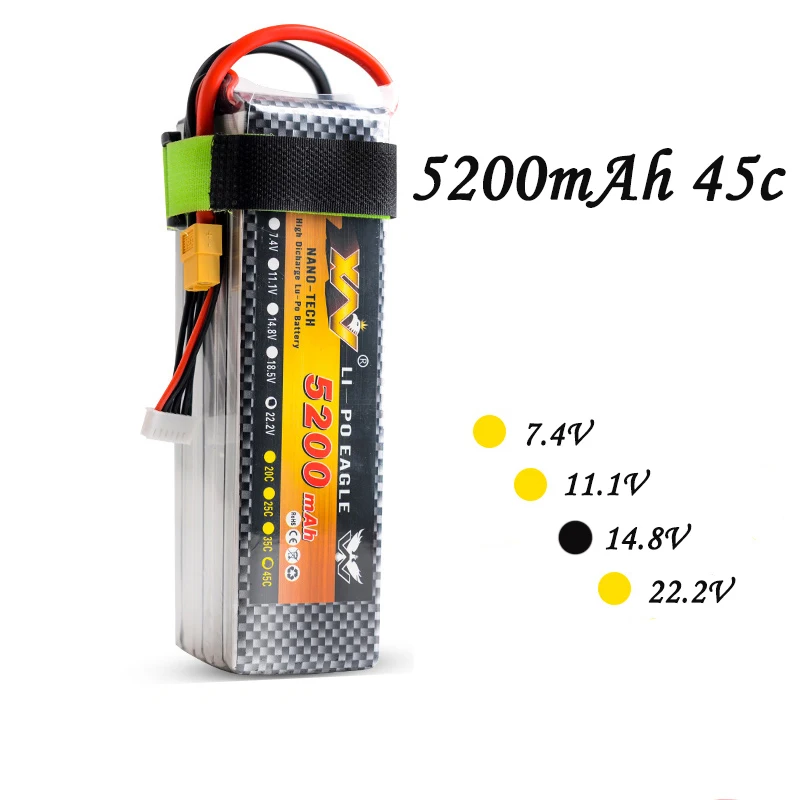 

High Quality RC Battery 14.8V 5200mAh 35C 4S 11.1olt RC LiPo Li-Poly Battery for Helicopters Quadcopter RC drone kit