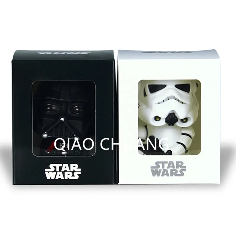 

Star Wars Black Warrior White Cavalry 2pcs Car Decoration Q Version Bobblehead PVC Action Figure Collectible Model Toy 10CM G198