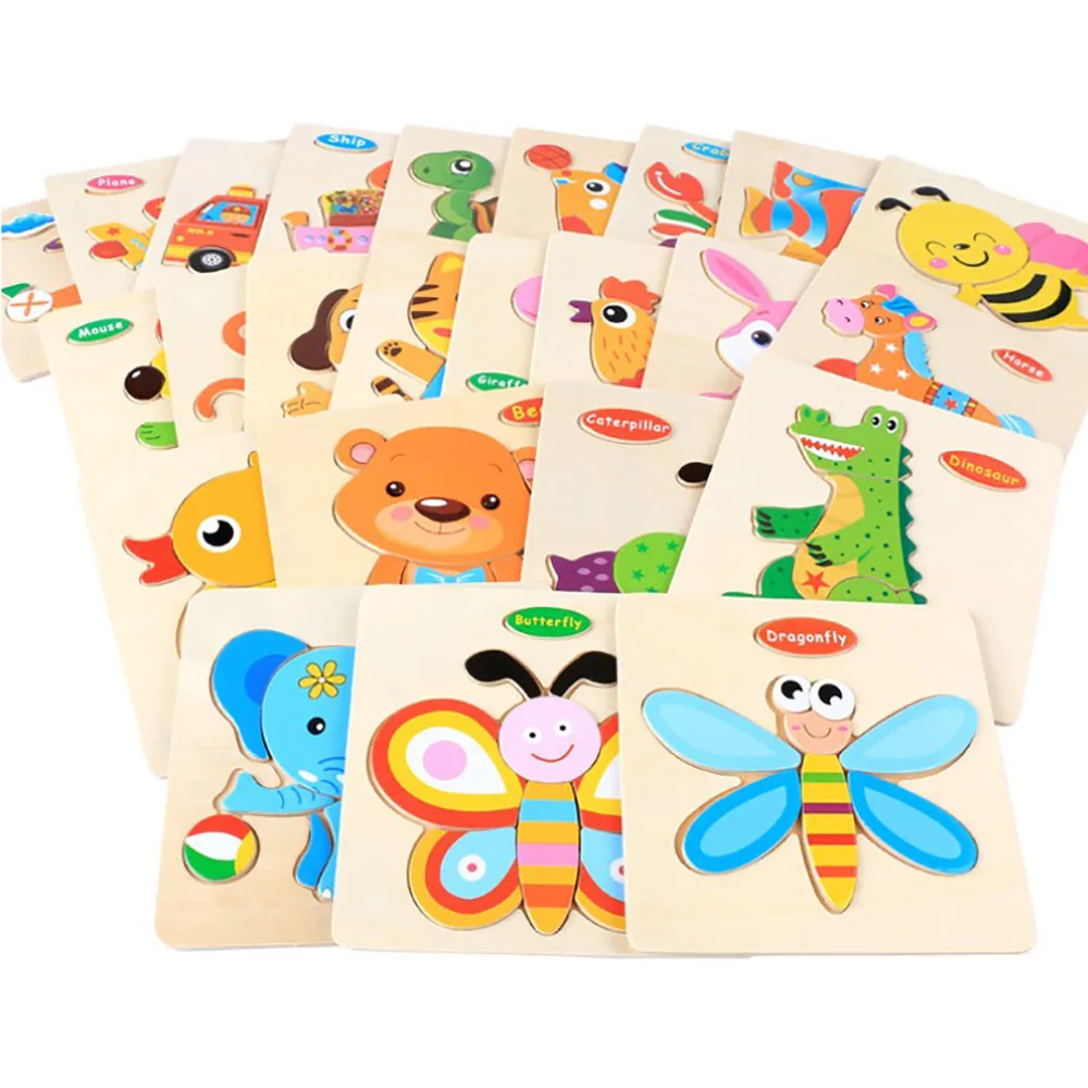 Игрушки трехмерные красочные деревянные головоломки Развивающие игрушки Развивающие детские игрушки ребенок ранняя обучающая игра дропшиппинг