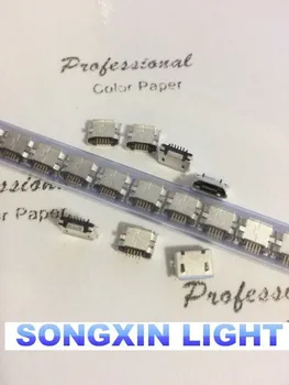 

XIASONGXIN LIGHT 50PCS Micro USB 5P 5-pin Micro USB Jack 5Pins Micro USB Connector Tail Charging socket