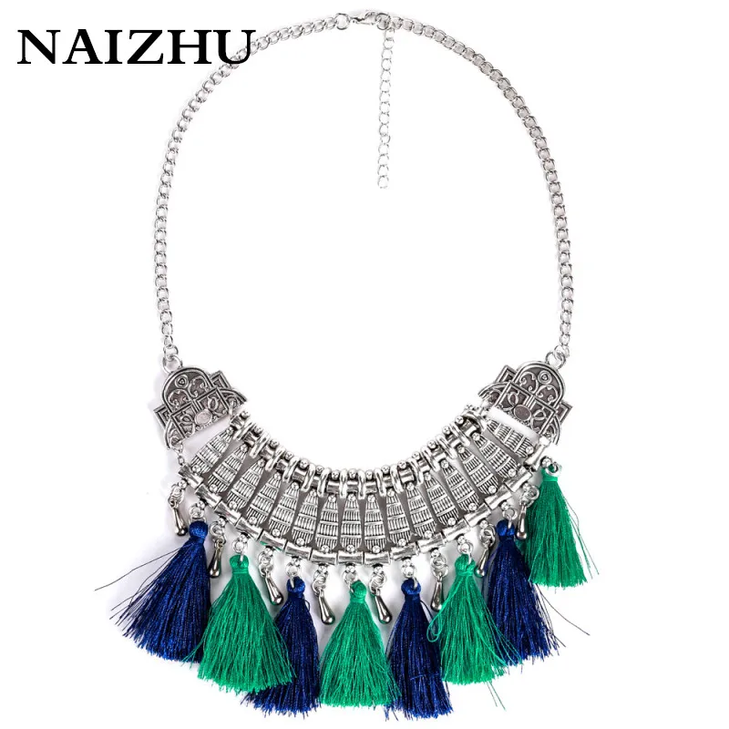 New style Bohemian Fashion choker Necklaces for women Statement colorful Fringe Tassel Chokers