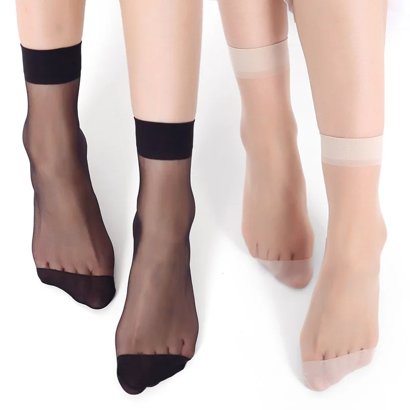 

Erotic Stockings 20Pieces 10 Pairs Summer Female Short Socks Women's Socks Thin Crystal Transparent Silk Socks Girl Ankle Sox