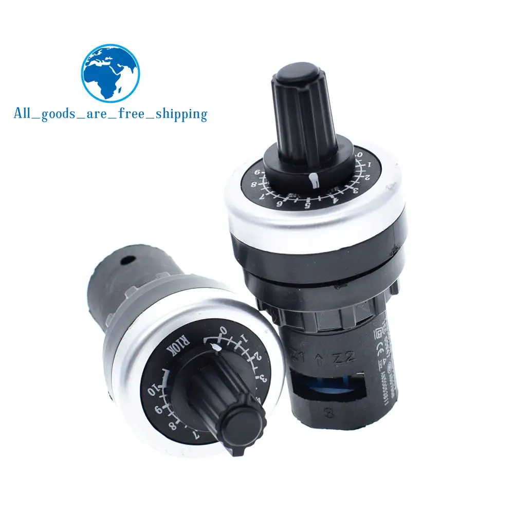 

TZT LA42DWQ-22 1K 2K 5K 10K 22mm Diameter Pots Rotary Potentiometer Converter Governor Inverter Resistance Switch