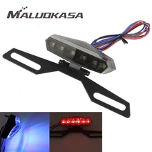 Motorcycle Tail Light Motorbike Tail Brake Stop Light SMD LED Motorcycle License Plate Light Universal Custom Cafe Racer Flasher