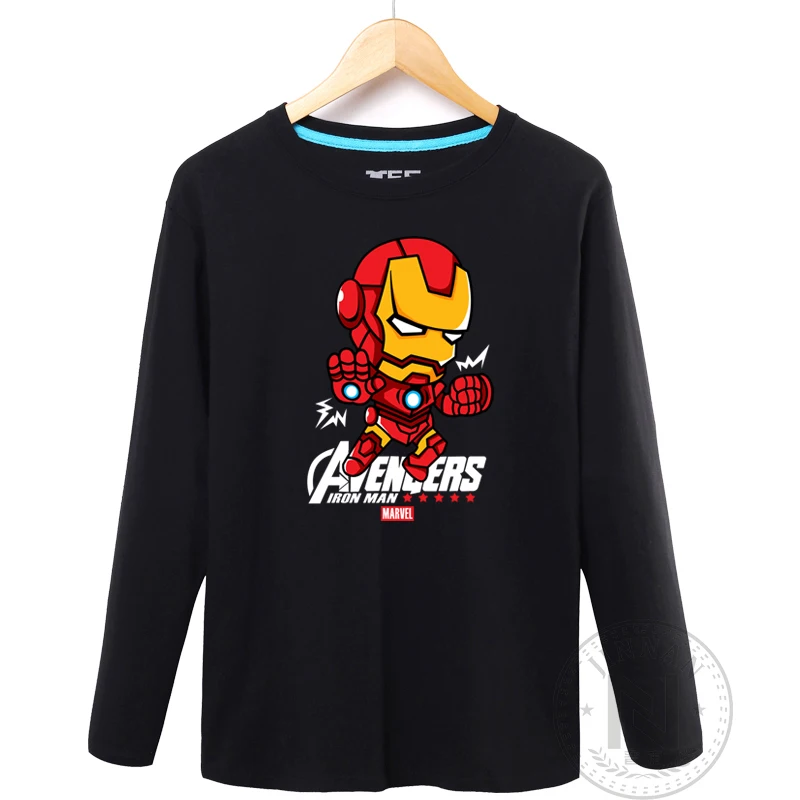 

Iron Man Long Sleeve T Shirt Men Size Cartoon Tshirt Cartoon the Avengers Ironman T-Shirt
