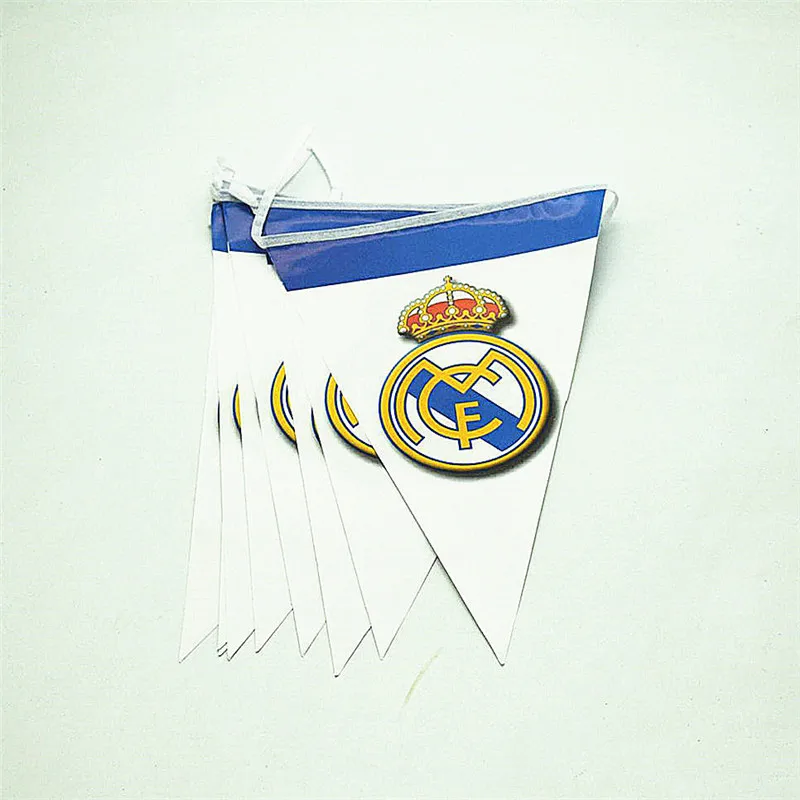 

real madrid theme party children brithday party decorations disposable 10pcs/lot banner/flag theme festival home