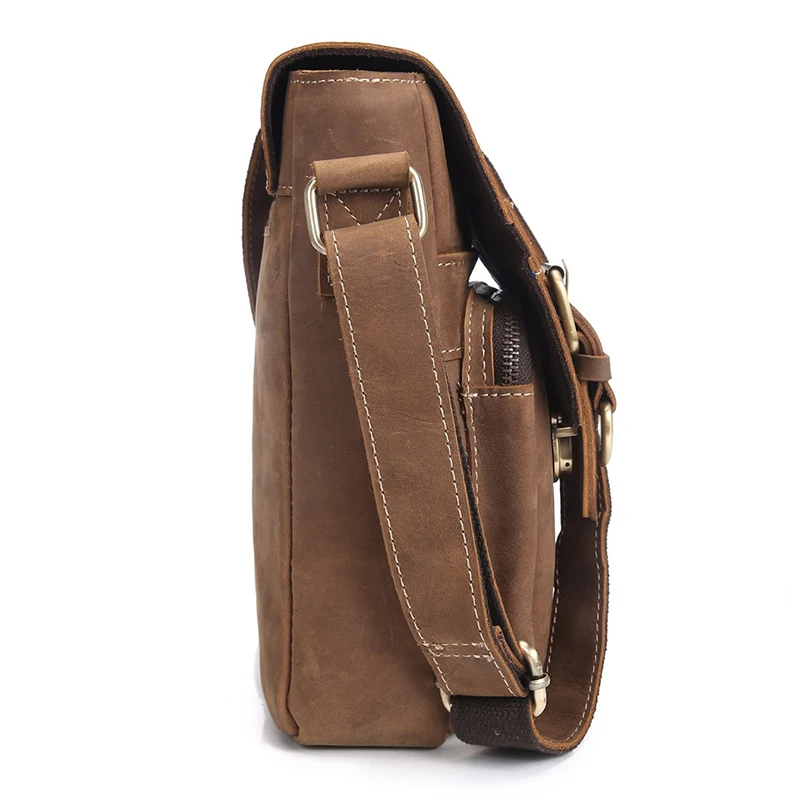 Ipad Vintage Kuh Männer Crossbody Umhängetasche Leder brown Horse Schulter Crazy Für Tasche Dark Echtem Brown Arbeit 1wdwPq4xF