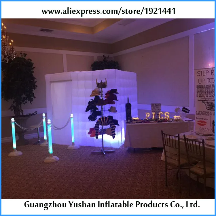 Perfect News 8.2ft*5.9ft*7.38ft mini Inflatable photo booth party Backdrop stand  with LED strip on bottom Inflatable Tent For party 2