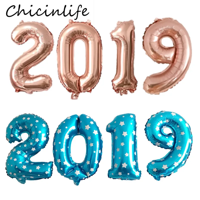 Chicinlife 4 шт. 16 дюймов розовое золото номер 2019 2020 фольгированные воздушные шары