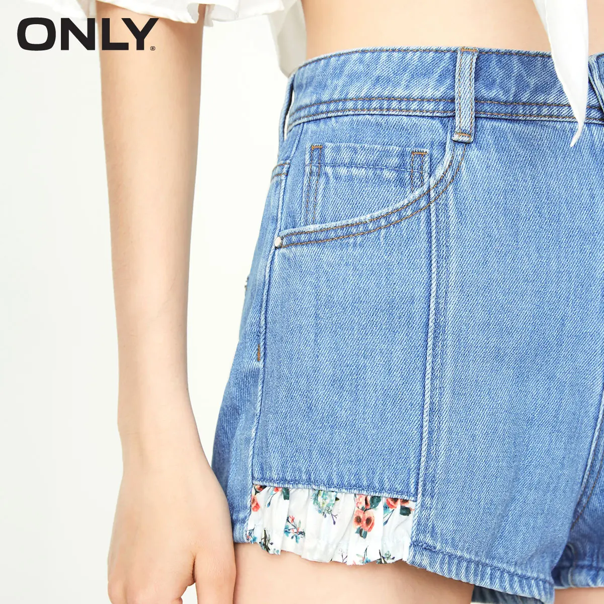Только летние женские джинсовые шорты с цветочным принтом | 118343506